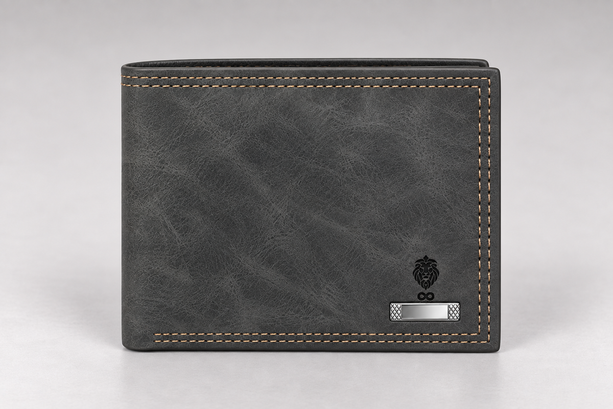 Luxury Vintage Wallet - Dark Grey